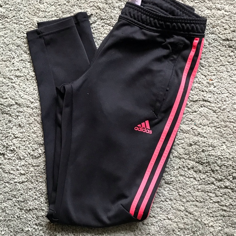 Adidas Climacool track pants w/ hot pink stripes